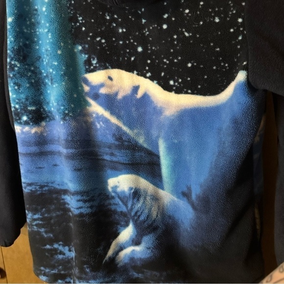 Run North 1982 Women’s Polar Bear Snow Graphic Zip-Up Fleece Hoodie Sz 1X - Picture 7 of 11